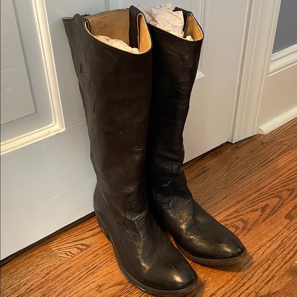 Frye CLASSIC COOL black Leather Knee-High Boots 7.5 💕
